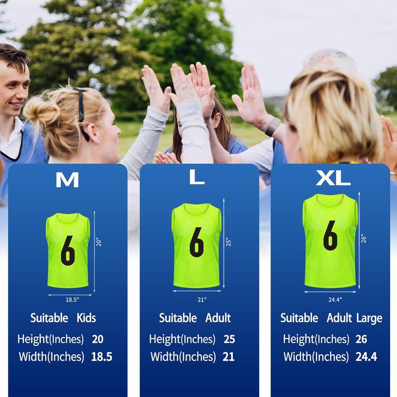 Youth Soccer Pinnies - Scrimmage Practice Vests with Numbers | Basketball & Football Bibs