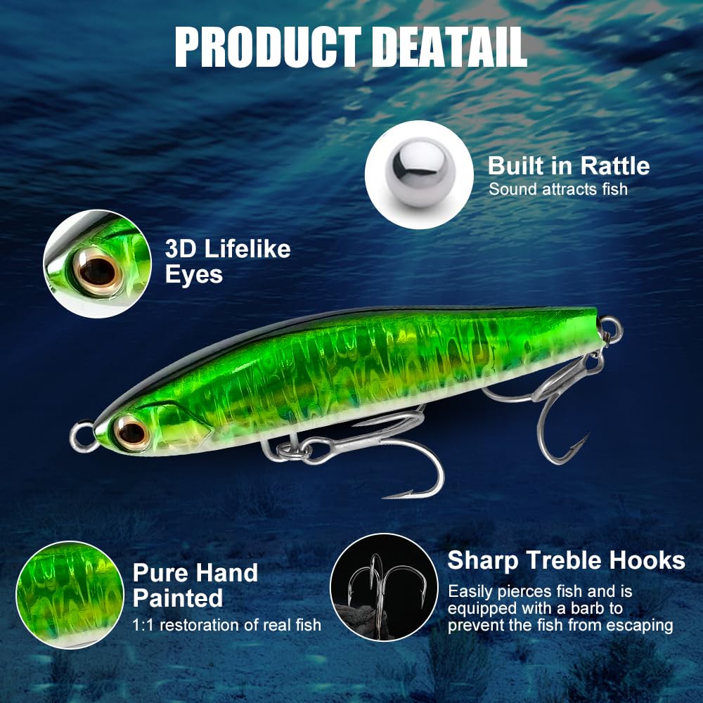 GULULUT Fishing Lures for Freshwater and Saltwater, Lipless Crankbait, Lifelike and Shining Fishing Baits to Improve Fishing Efficiency, Suitable for Bass Trout Catfish Pike Walleye, Gift for Men