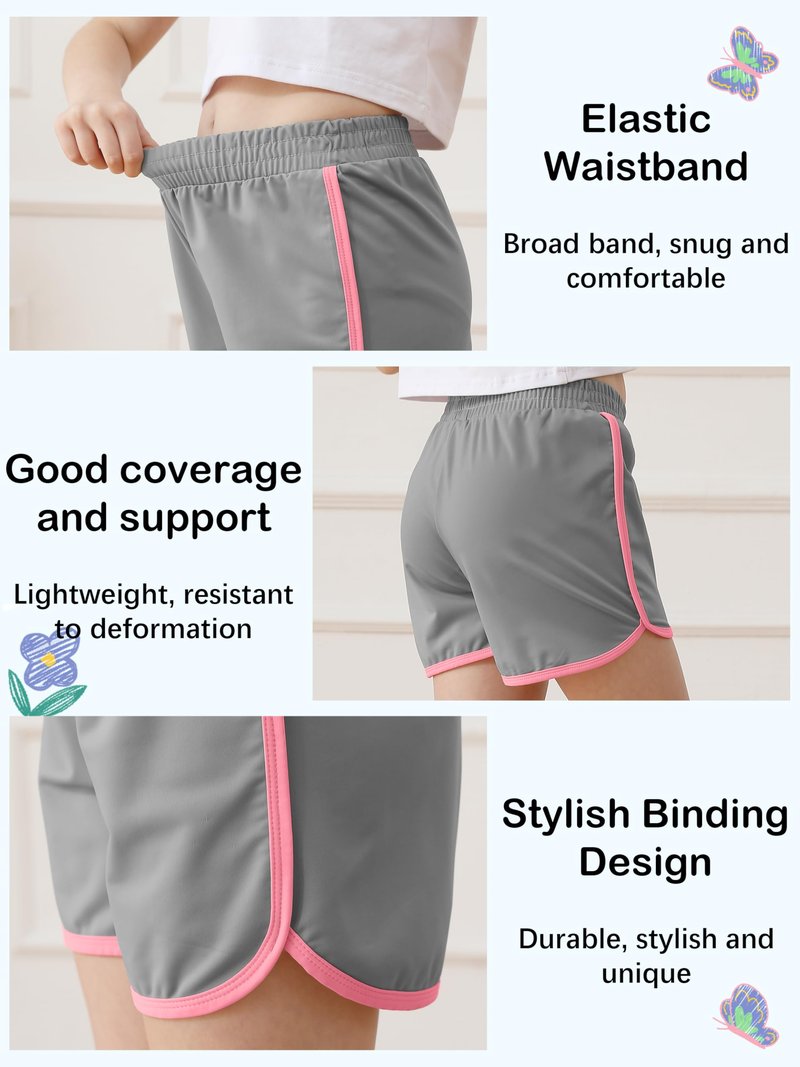 Resinta 4 Pack Youth Girls Athletic Shorts Quick Dry Soccer Shorts Big Girl Summer Sports Shorts for Running Dance Yoga