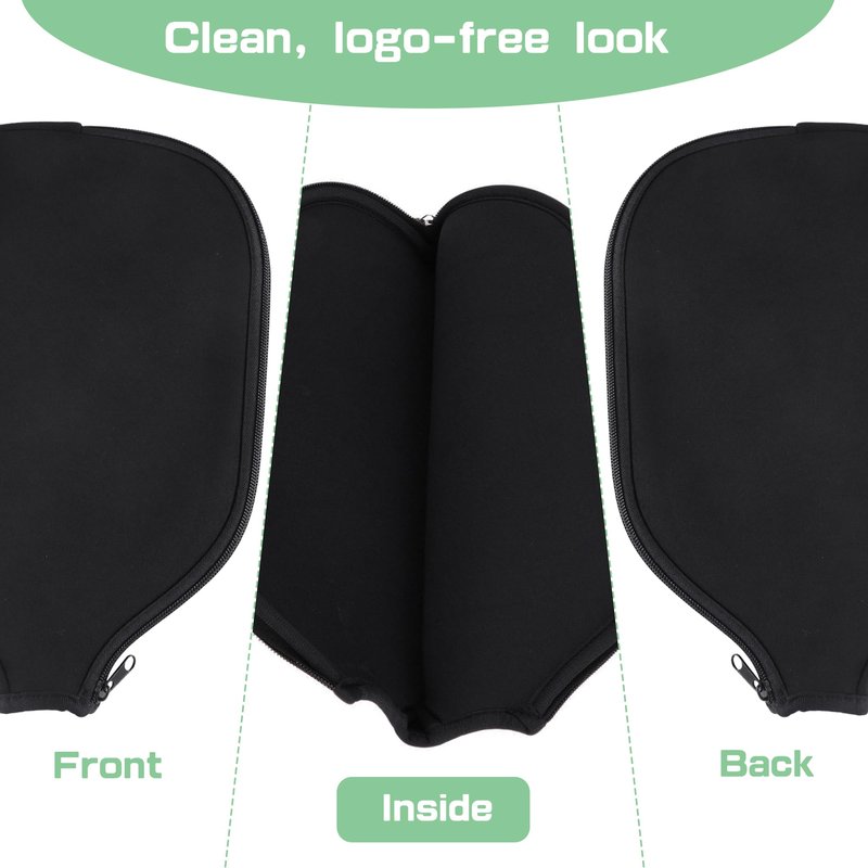 AEXHOT 2 PCS Pickleball Paddle Covers, Durable Neoprene Paddle Cover Universal 8.26 x 11.8Inch Zippered Universal Racket Sleeve Paddle Storage Bag, Fits USAPA Standard Pickleball Racquets (Black)