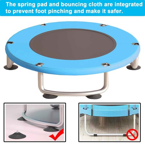 60'' Trampoline for Kids, 5FT Recreational Trampoline with Enclosure Net for Boys & Girls - Indoor/Outdoor Use (Blue)