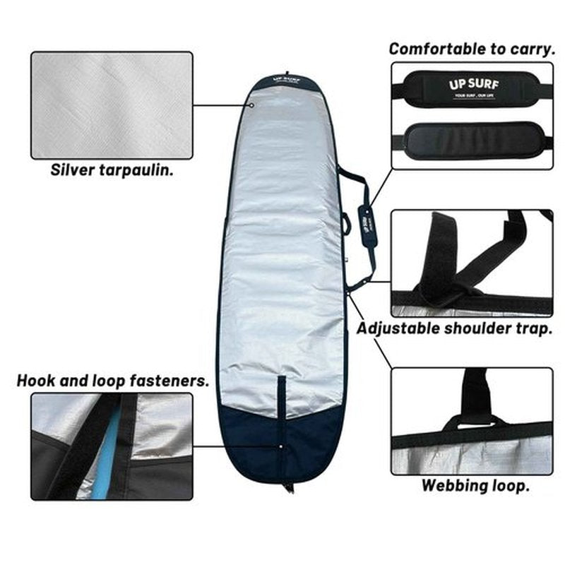 UP SURF Surfboard bag, Daylight Bags for Longboard, Size 8’6”,9’2”,9’6", Surfboard cover for Storage and Transport Surfboard (8'6")