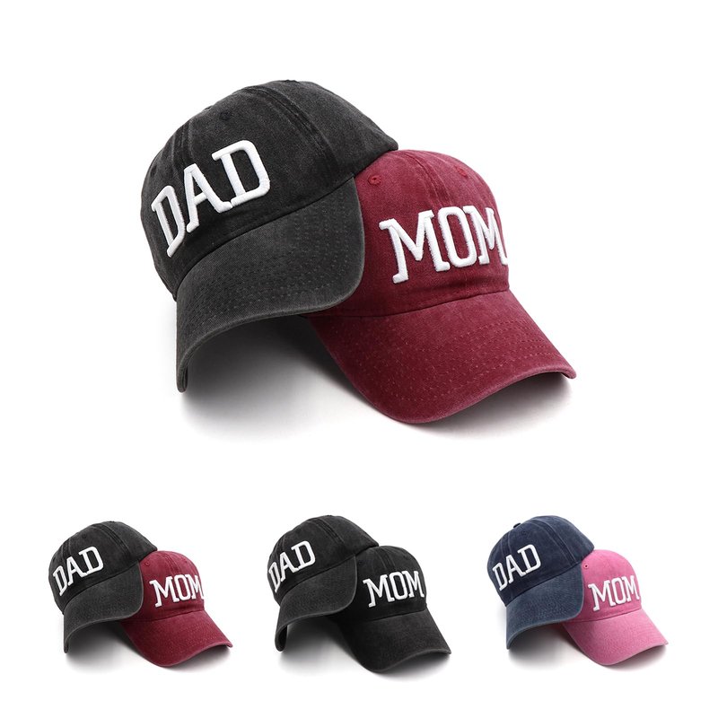 JMGDJMG Mom and Dad Hats Fathers Day Mothers Day New Mom Dad Gifts Embroidered Adjustable Baseball Cap Gift for Couples Parents
