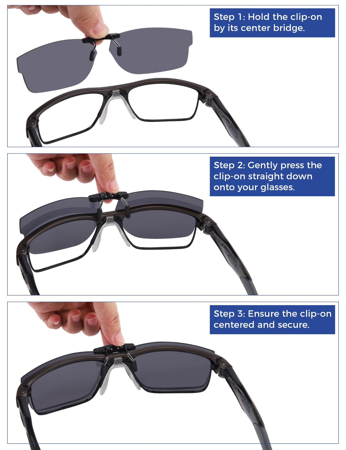 HILEEN Polarized Clip-on Sunglasses for Oakley Crosslink OX3128 53-18 for Men Women UV Protection-Ice Blue