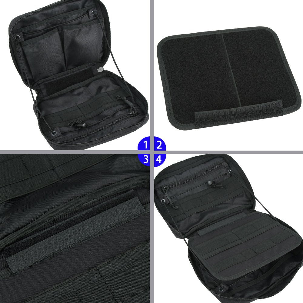 EXCELLENT ELITE SPANKER Molle Admin Pouch Tactical EDC Tool Pouch Military Nylon Holder Modular Utility Organizer Bag(Black)