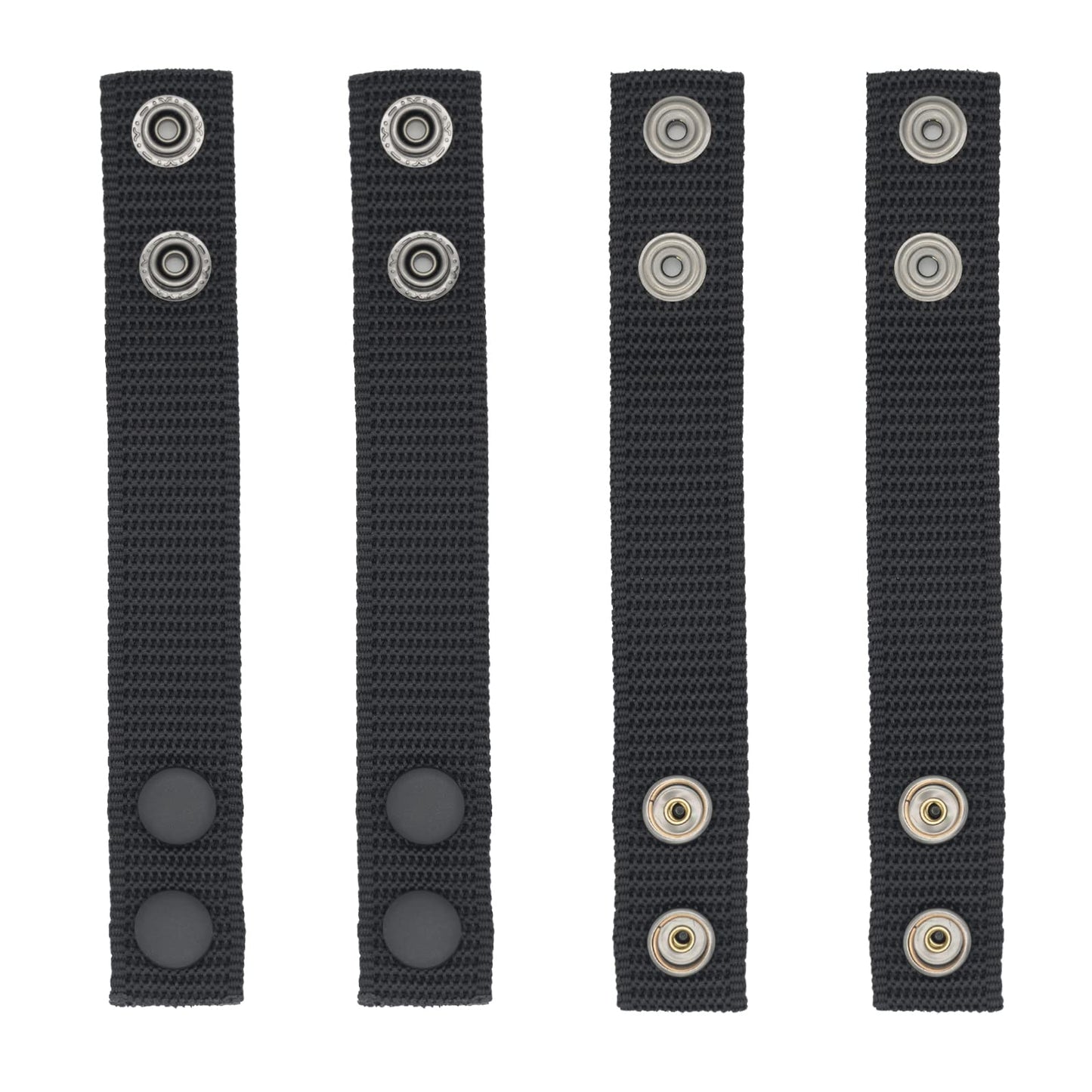 TACNEX Belt Keepers with Double Snaps for 2 inch Wide Nylon Duty Belt Tactical Police Leo Belt Accessories 4 PCS (Black, 2 inch(4 PCS))