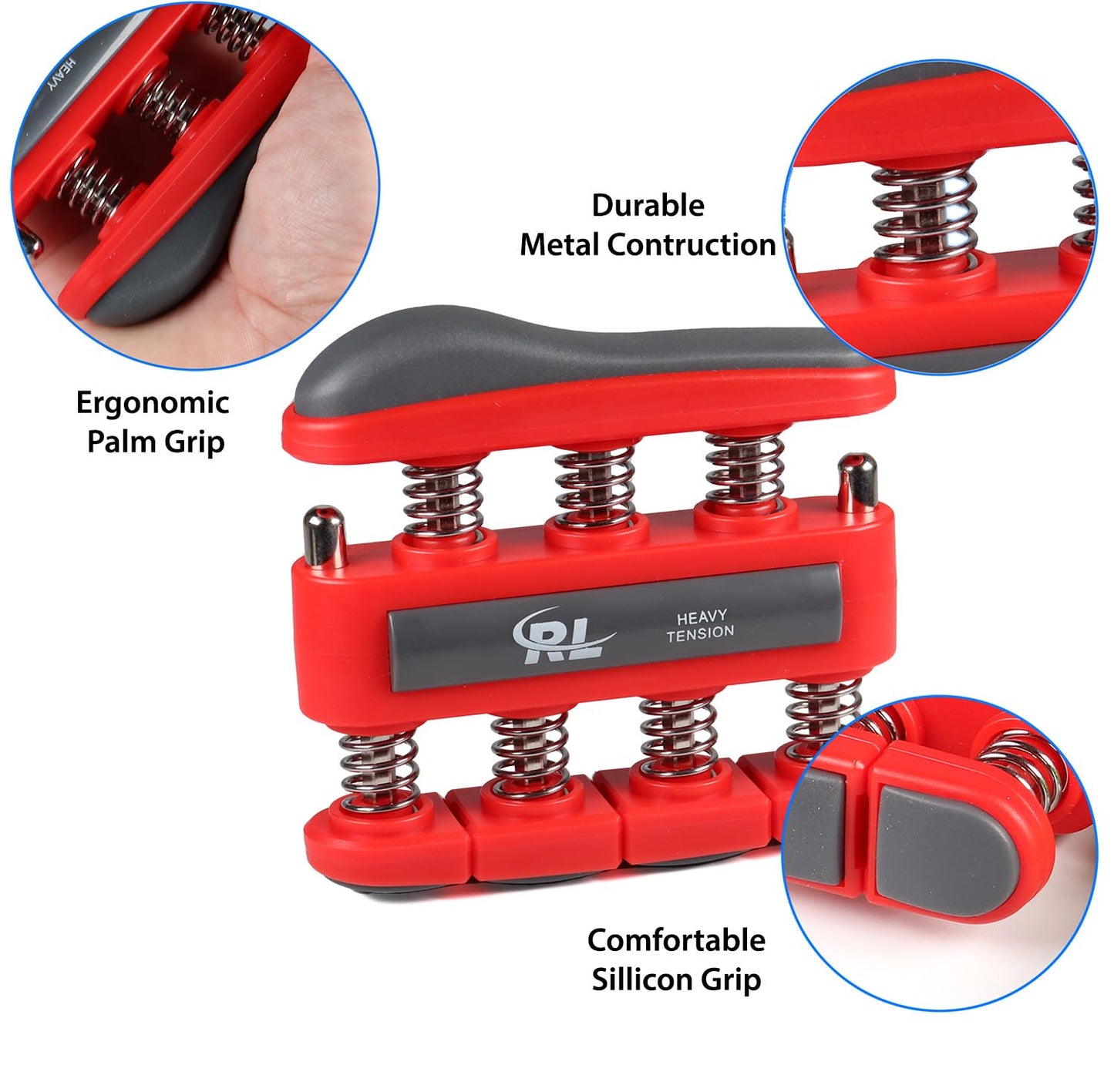 Finger Strengthener grip, Finger Exerciser & Hand Strengthener, Workout Equipment for Musician, Rock Climbing and Therapy, hand strengthening rehab - Light-Medium