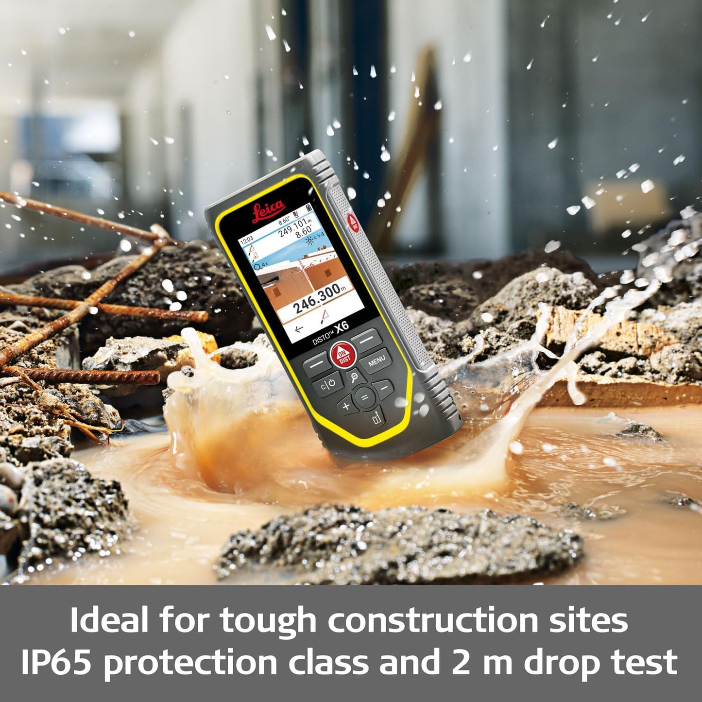 Leica Disto X6 Laser Rangefinder - 800ft Range, 4X Zoom, Bluetooth, IP65 Waterproof | Smart Features & Durable Design
