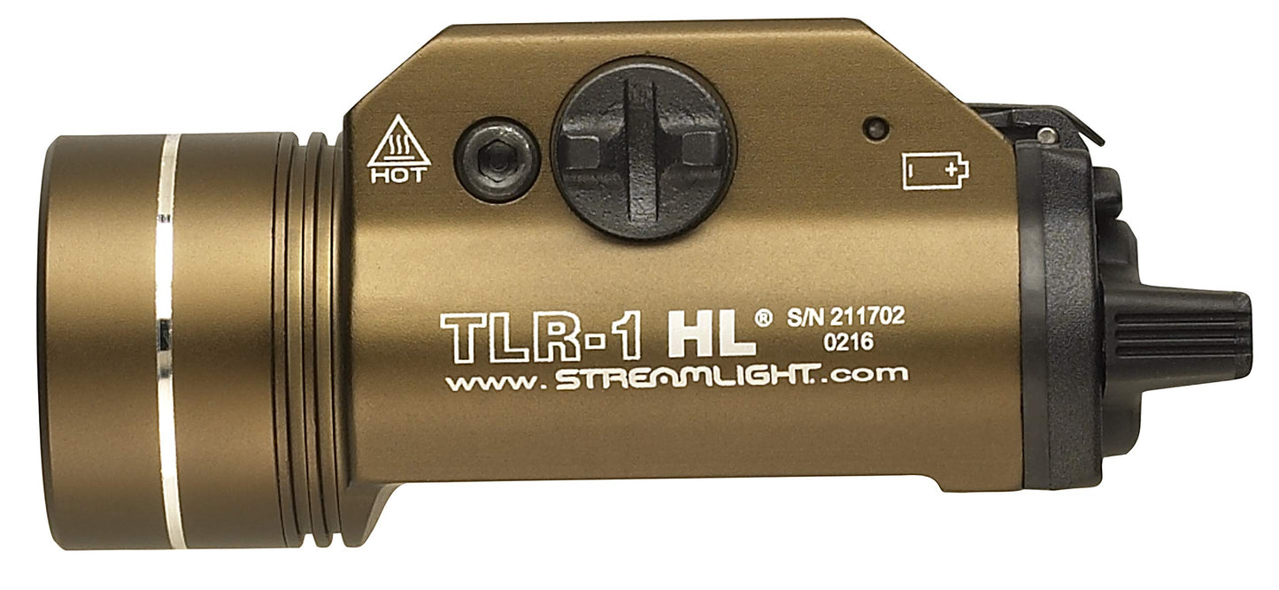 Streamlight 69267 TLR-1 HL 1000-Lumen Weapon Mounted Light with Rail Locating Keys, Flat Dark Earth Brown