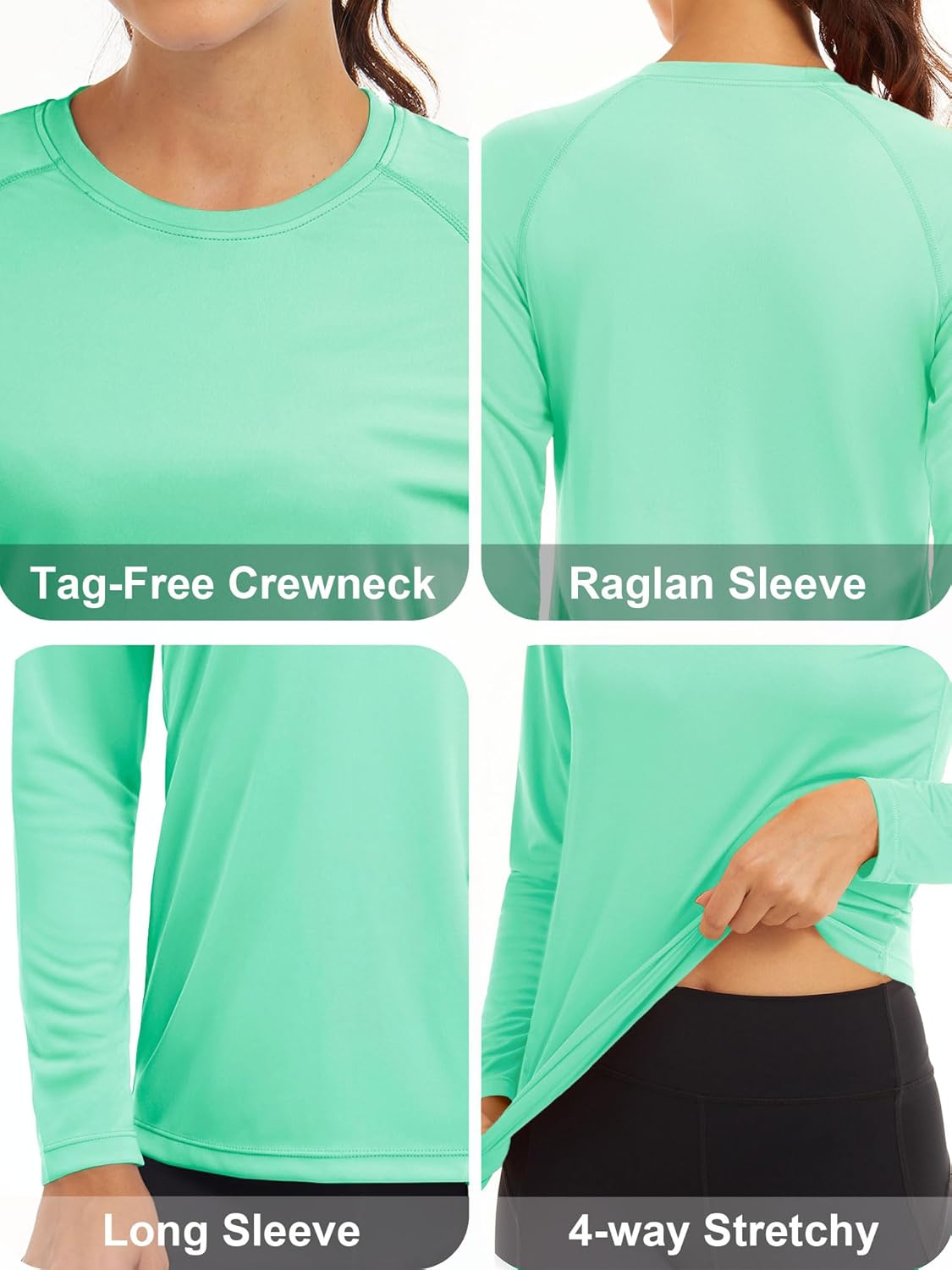 Women's Long Sleeve Sun Protection Shirt - UPF 50+ Hiking & Fishing Rash Guard | Lightweight & Quick-Dry