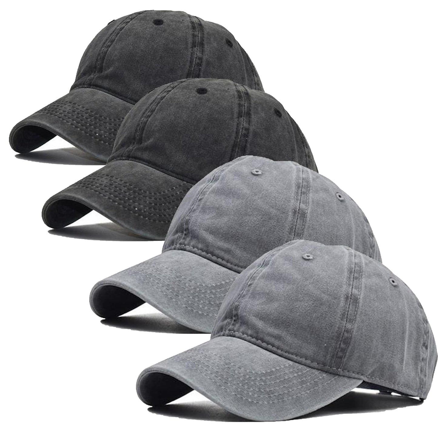 4 Packs Men Women Baseball Sun Hats Summer Vintage Washed Distressed Baseball Cap Dad Golf Hat for Men Women