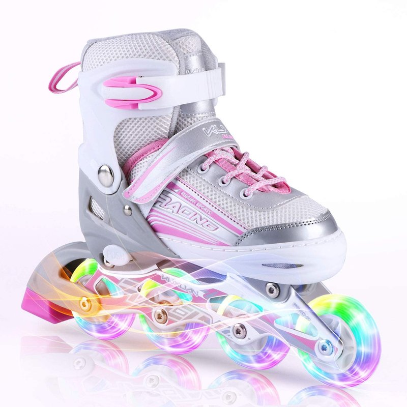 Kuxuan Skates Inline Skates Adjustable for Kids,Girls Skates with All Wheels Light up,Fun Illuminating for Girls and Ladies