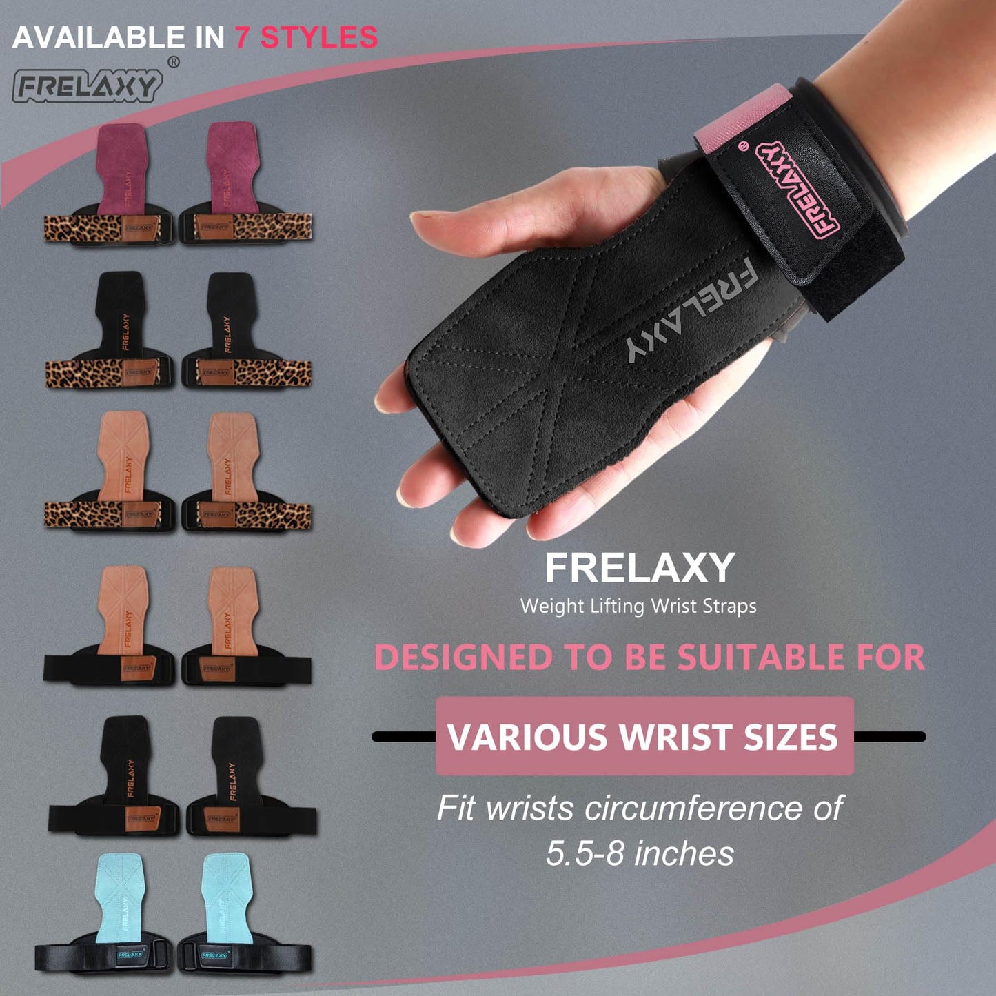 Frelaxy Lifting Wrist Straps for Women and Men, Weight Lifting Grips