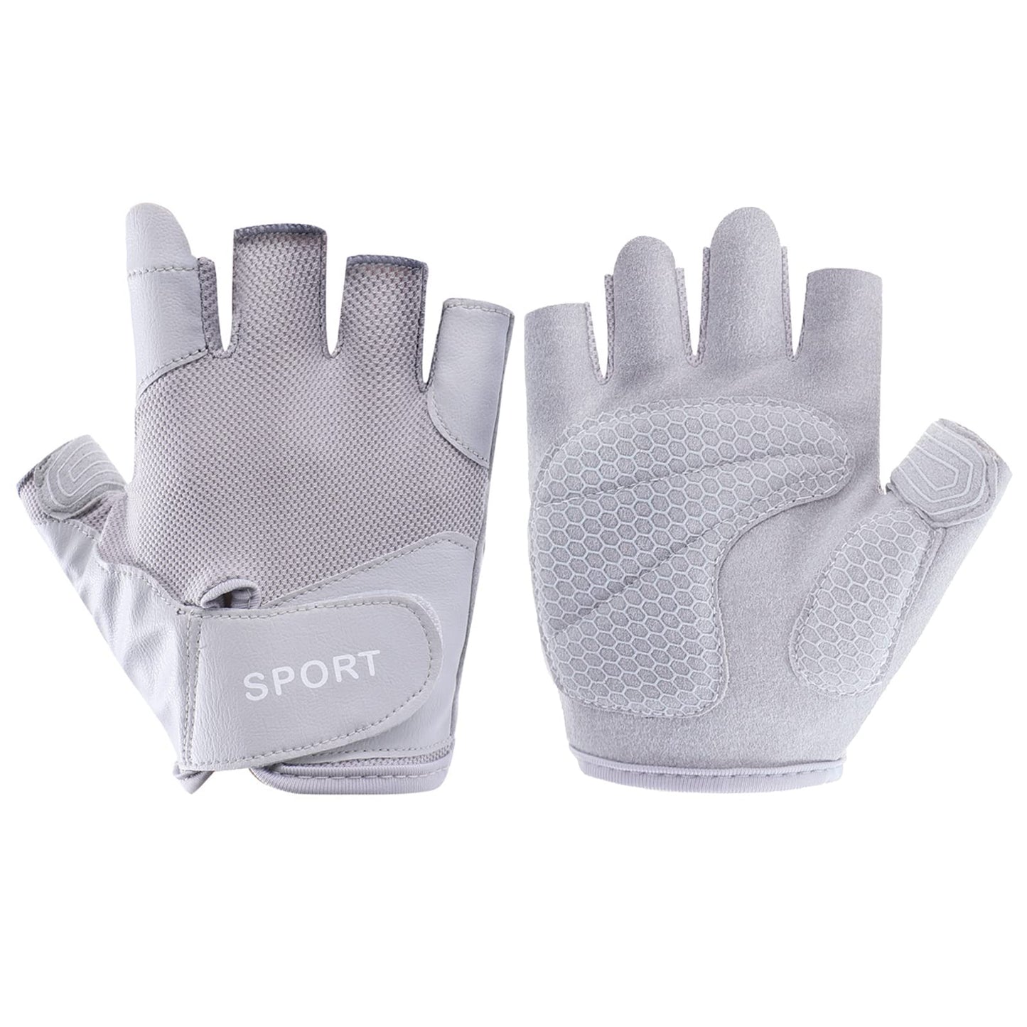 SUJAYU Workout Gloves Women, Gym Gloves for Women Gym Gloves for Working Out, Weight Lifting Gloves for Women Fitness Gloves, Guantes para Gym Mujer (Grey, Medium)