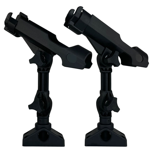 2 Pack Baitcaster/Spinning Rod Holder with Side Deck Mount (Extender Holder + Mount)