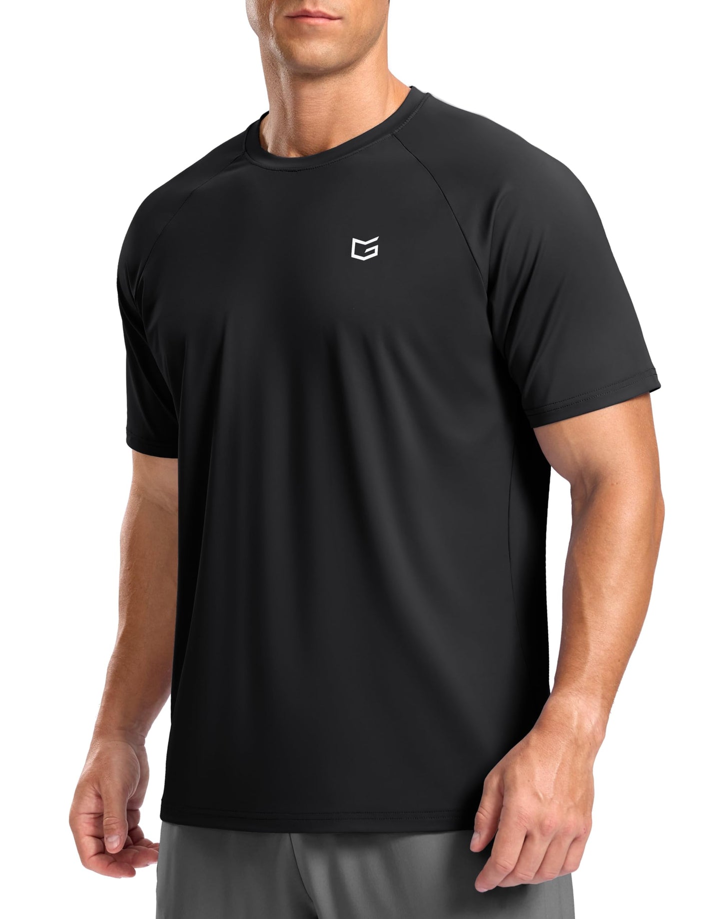 G Gradual Men's Athletic Workout T-Shirts Moisture Wicking Cooling Running Shirts Short Sleeve Performance Tee for Gym Tennis(Black,XL)