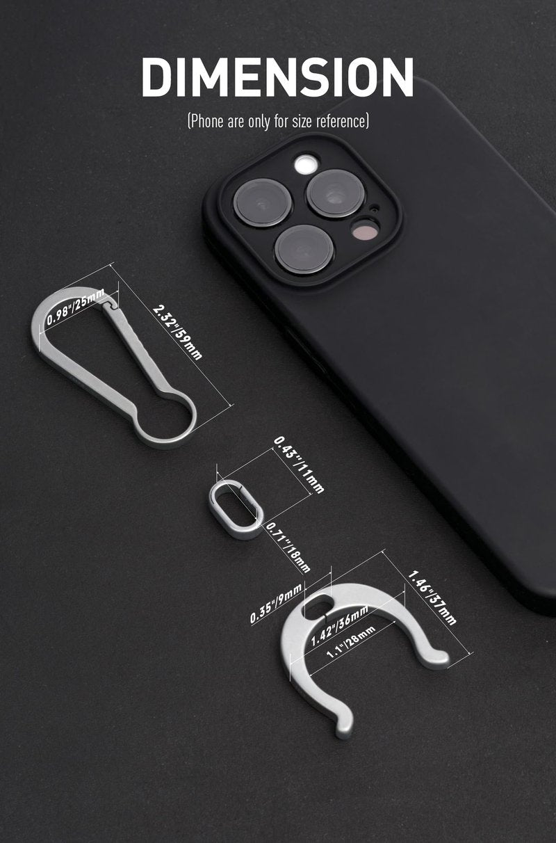 KEEPO LINK Titanium Water Bottle Holder, Keychain Water Bottle Clip for Everyday Carry Outdoor Hiking & Climbing, OLT04 (With carabiner)