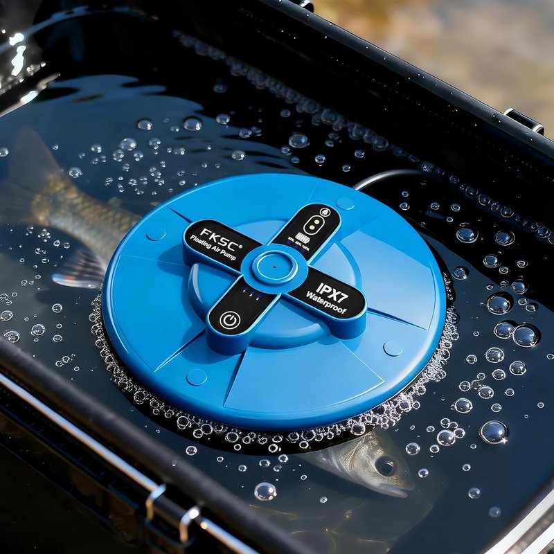 Portable Rechargeable Silent Floating Oxygen Pump - 20+ Hours Battery Life for Fish Tanks & Travel | Durable ABS Shell