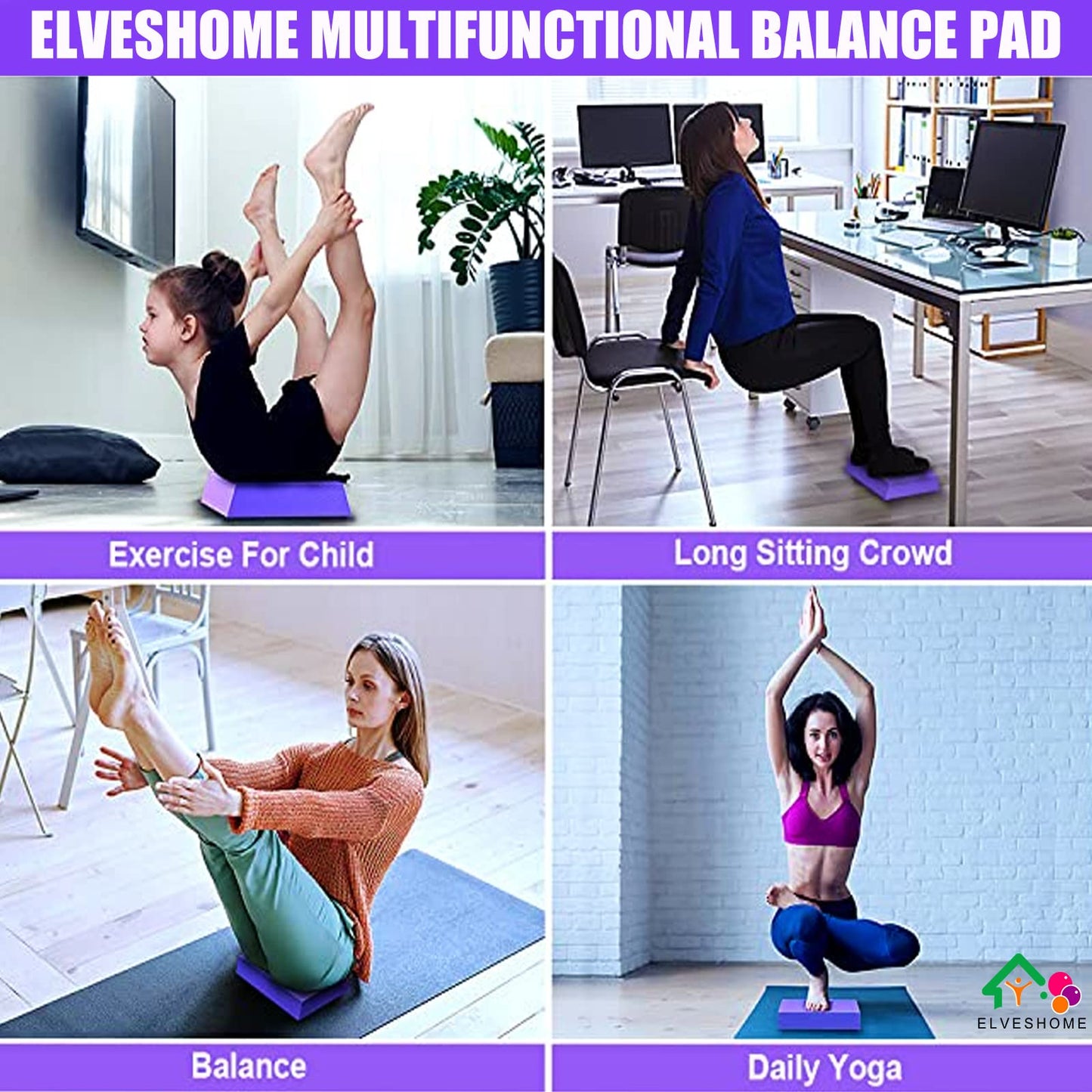 Balance Board Mat Small Thick Yoga Mat for Women, Exercise Balance Pad, Knee Pads Non-Slip Foam Mat, Women Yoga Mats for Stability Workout, Balance Pad Trainer for Physical Therapy Knee Ankle Training