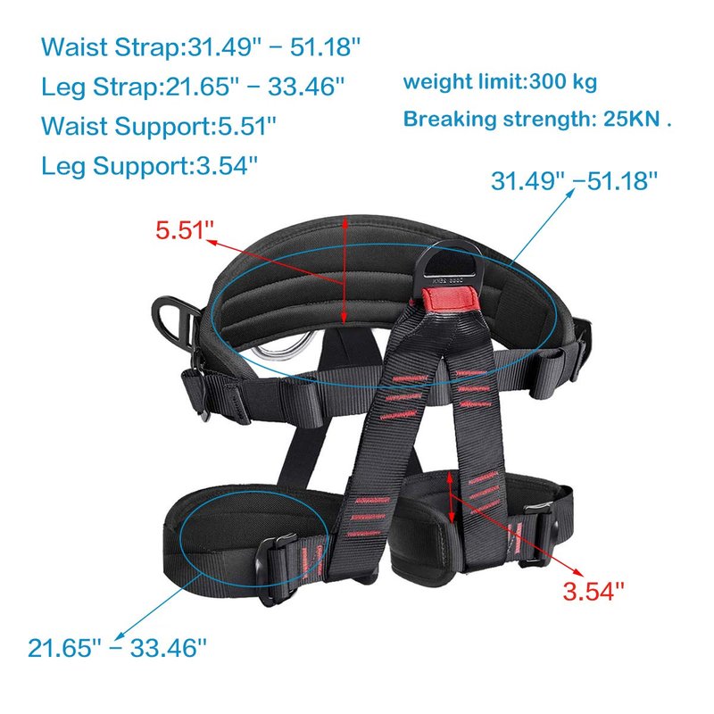 HeeJo Climbing, Safety Safe Seat Belt for Outdoor Tree Climbing, Outward Band Expanding Training Large Size,Climbing Gear