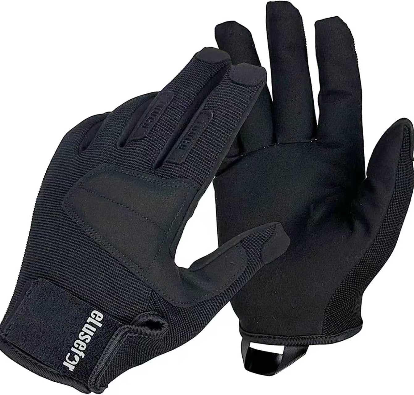 eLusefor Natural Tactile Shooting Glove: Seamless Wrap-Fingers Design,360°Touchscreen Freedom,Customizable Badge|Tactical,Police,Patrol,Law Enforcement Gloves for Men