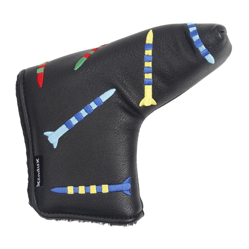 Andux PU Striped Tees Pattern Putter Cover Golf Putter Head Covers (Blade, Black)