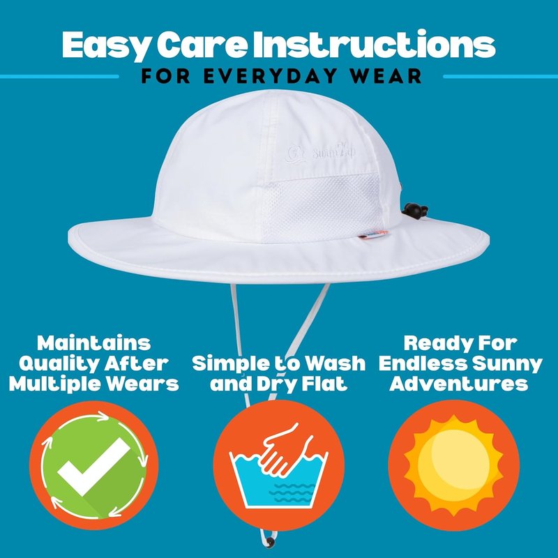 SwimZip Wide Brim Sun Hat - UPF 50+ Sun Protection for Baby, Toddler & Kids