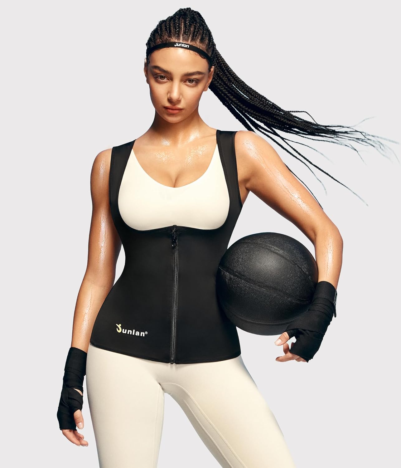 Sauna Suit for Women - Waist Trainer Vest with Zipper | Sweat Tank Top Shaper