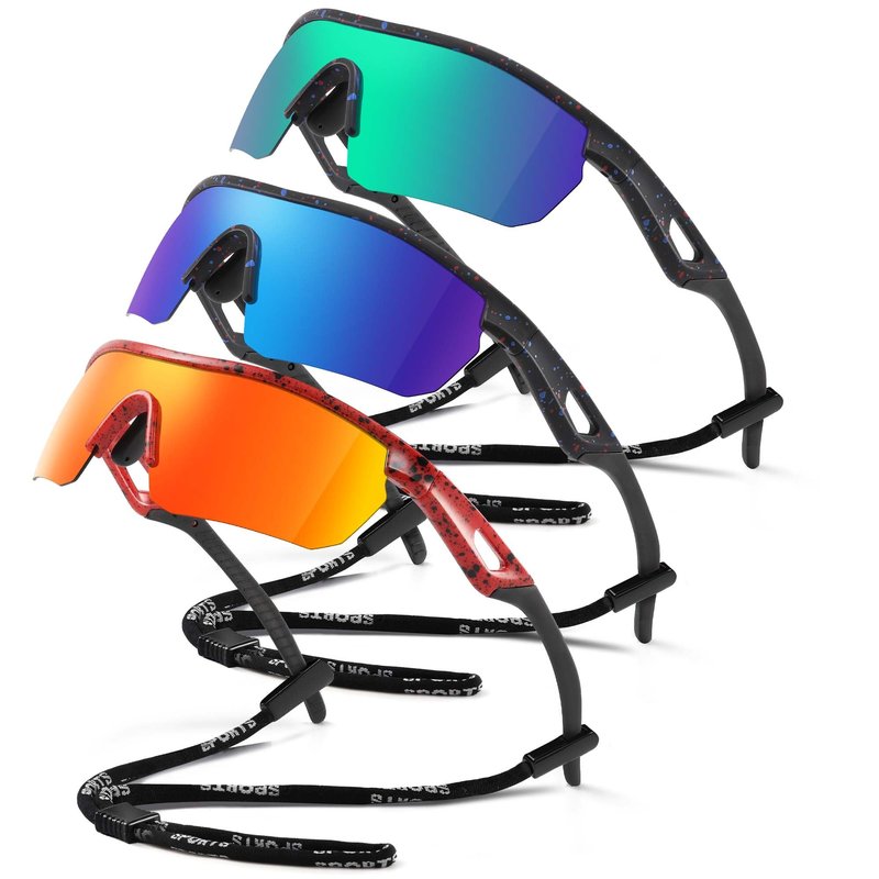 Vcarsian Kids Sunglasses Youth Baseball Sunglasses for Boys Girls 3-12 Polarized Softball Cycling Sports Goggles UV Protection