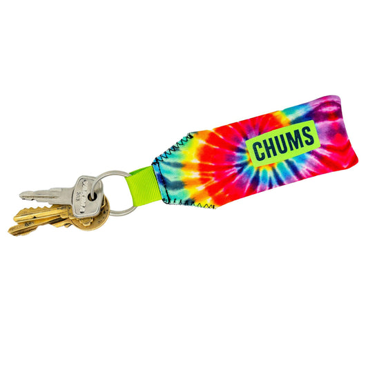 Chums Neoprene Floating Keychain for Boat Keys, Car Keys, Water Craft Key Float - Water Sports & Boating Accessories - Rainbow Tie Dye