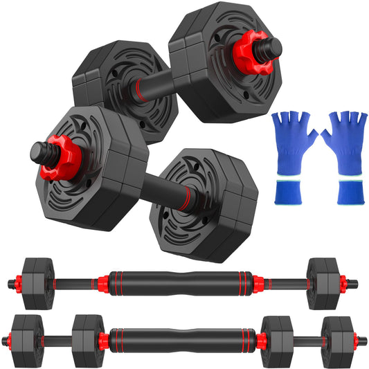 DICAO Dumbbell Set 20LB, Adjustable Weights Set Dumbbell Barbell Set Fitness Women Dumbbell Anti-Slip Hand Weight, Adjustable Weight Perfect for Home Gym Workouts, Strength Training for Men/Women