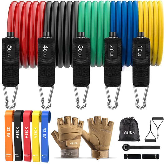 VEICK Resistance Bands, Exercise Bands, Workout Bands, Resistance Bands for Working Out with Handles for Men and Women, Exercising Bands for Fitness Weights Work Out at Home