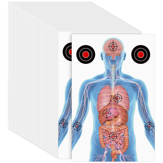 Hollowfly 50 Sheets 23 x 35 Inch Silhouette Paper Targets Medically Designed Gun Targets for Practice Range Anatomical Life Size Human Paper Targets for Practice(Stylish,23 x 35 Inch)