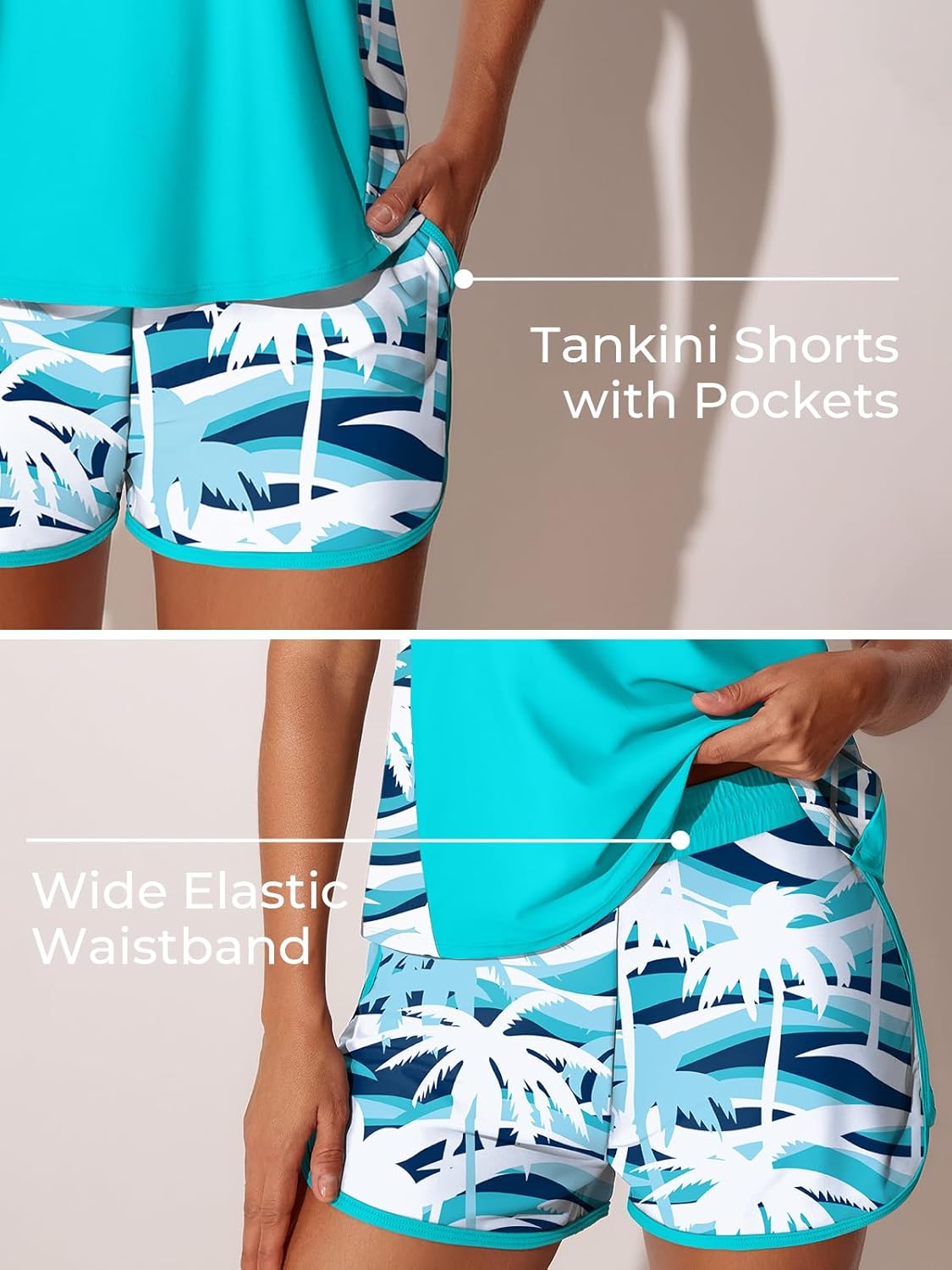 Tankini Swimsuits for Women - Tummy Control Two-Piece with Sporty Pockets | Summer Mae Blouson Design