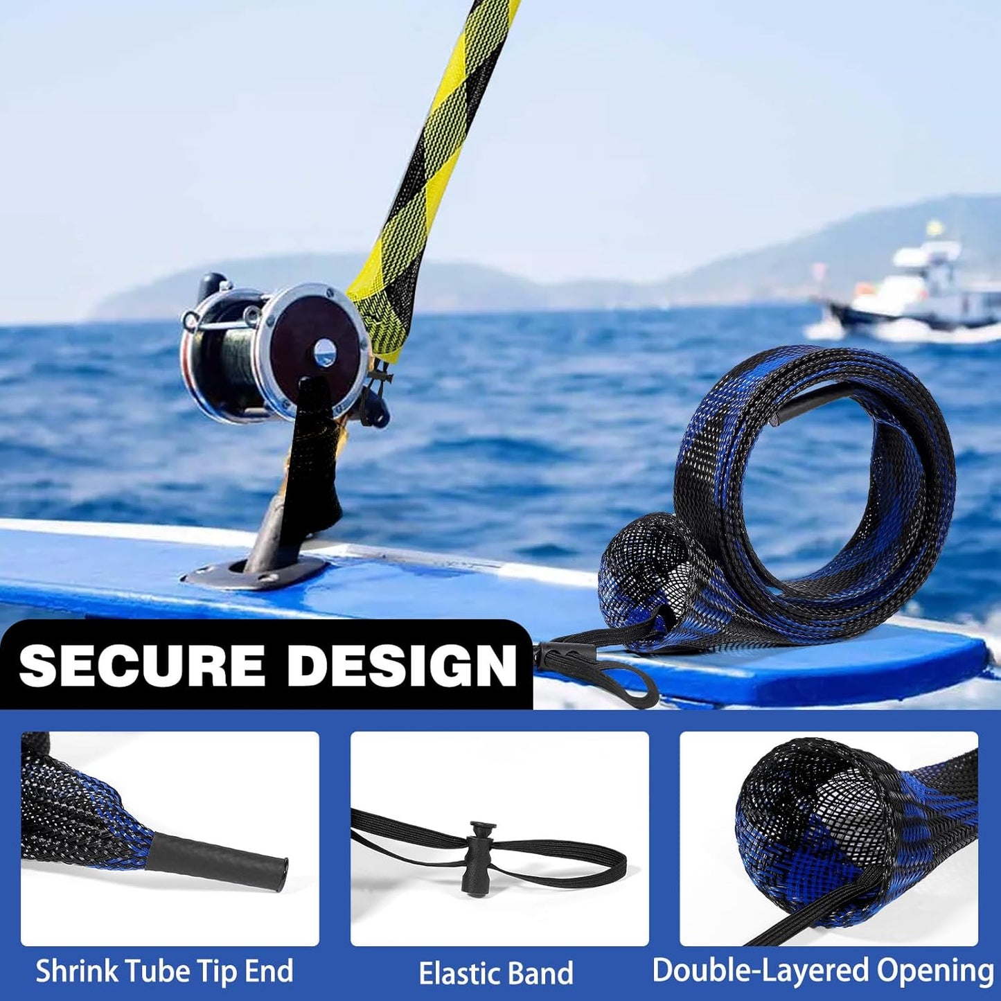 Fishing Rod Sleeve - Braided Mesh Fishing Rod Cover for Casting, Sea & Fly Rods | Durable Protection