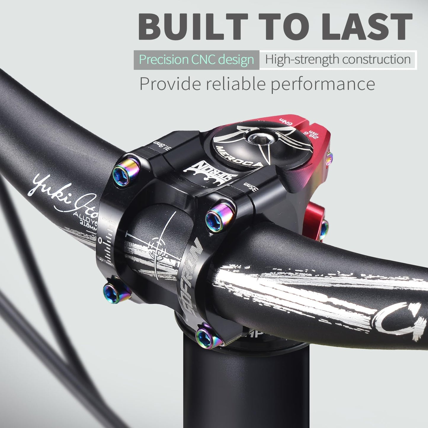 SOFRON 31.8 * 28.6mm Bike Stem, 35mm Short MTB Stem, Handlebar Riser for Mountain Bike, Ultra-Light CNC Aluminum Alloy, Red-Black