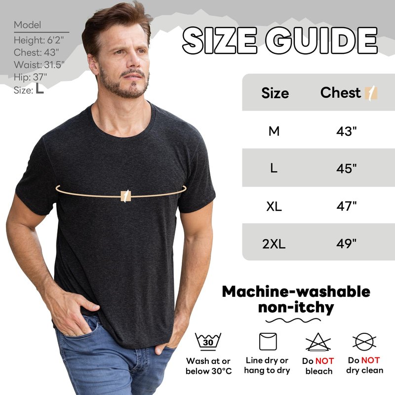 Heat equation Merino Wool T Shirt Mens Short Sleeve Wool Shirt for Men Lightweight Hiking Sport Travel Base Layer T-Shirt