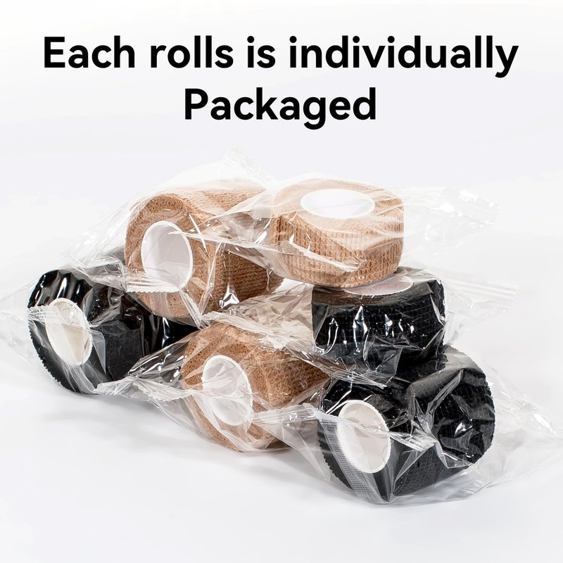 JHGIC Self Adhesive Bandage Wrap,Bandage Tape,Medical Tape,Vet Tape,Athletic Tape Gauze,for First Aid,Sports, Wrist, Ankle (Skin Color, 2inch*32rolls)
