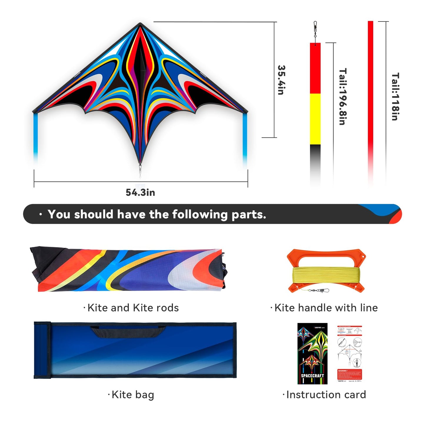 SGftre Blue Large Delta Kites Flying Toys Easy to Fly，Huge Kite for Kids and Adults，Comes with 328ft String Kites Handle，Beach Kite Family Outdoor Toy (Power Triancle-Blue)