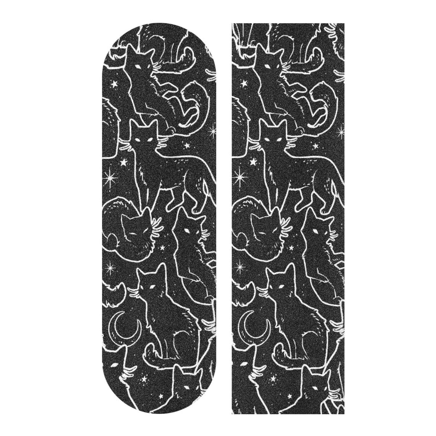 YETTASBIN Black Cats Skateboard Grip Tape, Bubble Free Anti Slip Longboard Grip Tape Sheet Sticker Deck Sandpaper for Rollerboard, 44 x 10 Inch