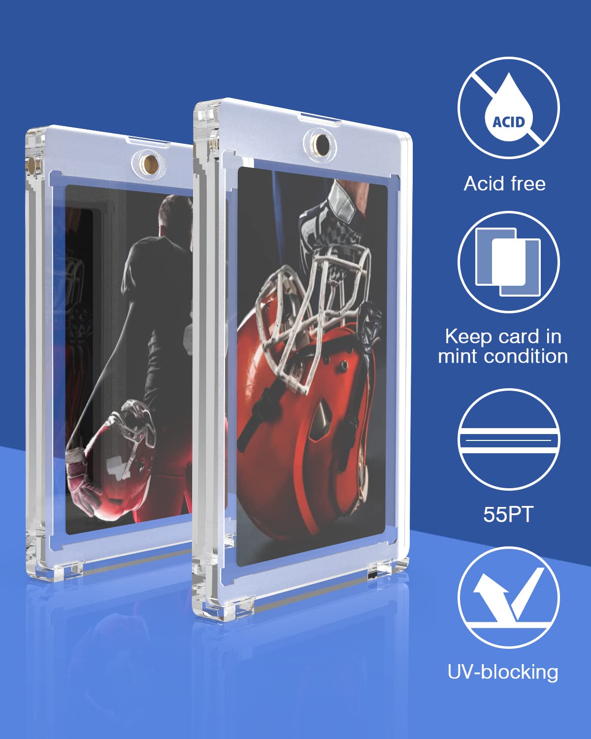 Lzerking Magnetic Card Holders 12 Pack, 180PT One Touch Card Holder for Trading Card, Baseball Card, Sports Card