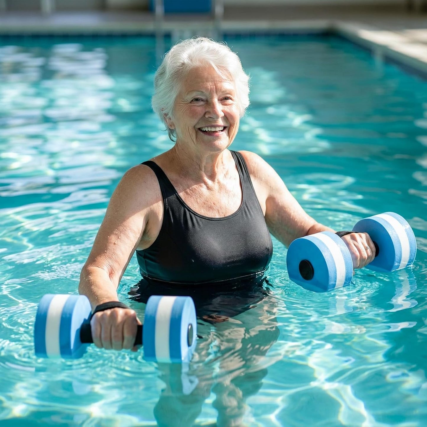 Aquatic Exercise Dumbbell Set - Foam Dumbbells for Water Aerobics | Resistance Training for Weight Loss