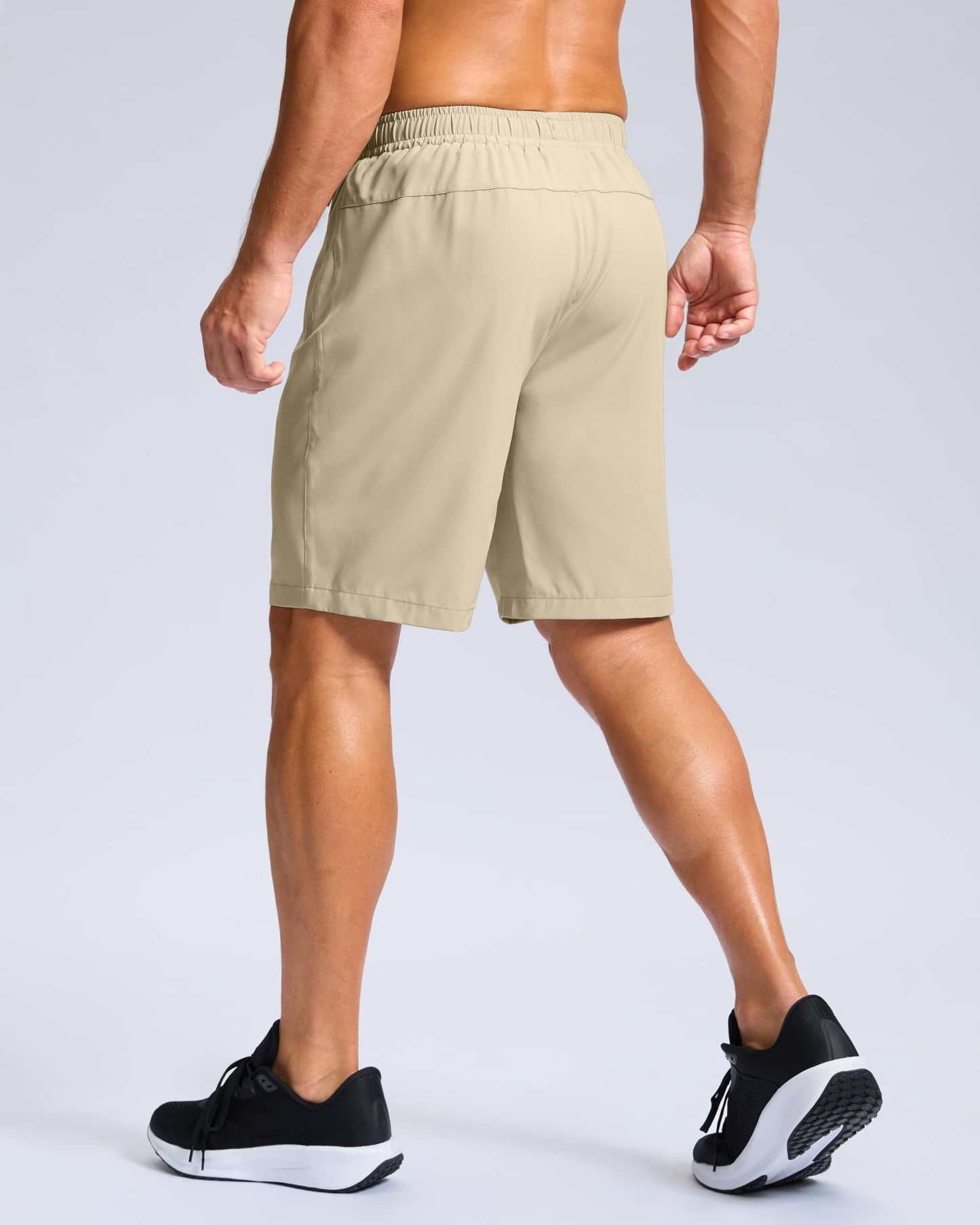G Gradual Men's Athletic Running Shorts with Zipper Pockets Quick Dry 7"/ 5"/ 9" Workout Gym Shorts for Basketball Hiking(Khaki,9XXXL)