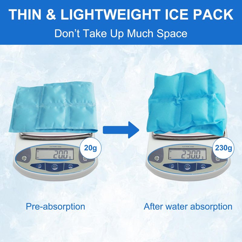 Reusable Ice Packs for Lunch Boxes – 10" x 4" Dry Ice Pack, Long‑Lasting Slim Freezer Packs for Lunch Bags, Coolers, Travel, Therapy, Camping, Flexible Cold Pack for Food (Ice Pack 10" x 4" x 0.7")