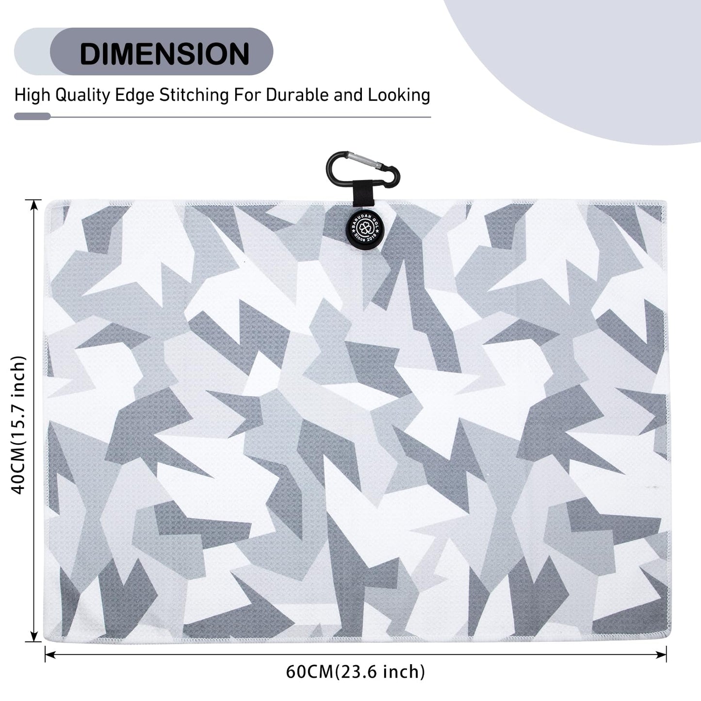 Magnetic Golf Towel for Men Women Golfer - Microfiber Golf Towel Magnet with Waffle Texture - Strengthen Magnet Golf Towels for Strong Hold to Metal Objects (5.Grey Camo)