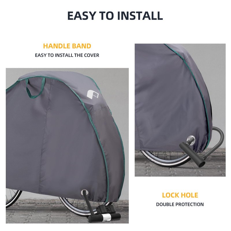 M Size Bike Cover, Covers Outdoor Storage Waterproof 2 Bikes, Bicycle Cover Sun Protection, 420D Heavy Duty Fabric Bike Tarp