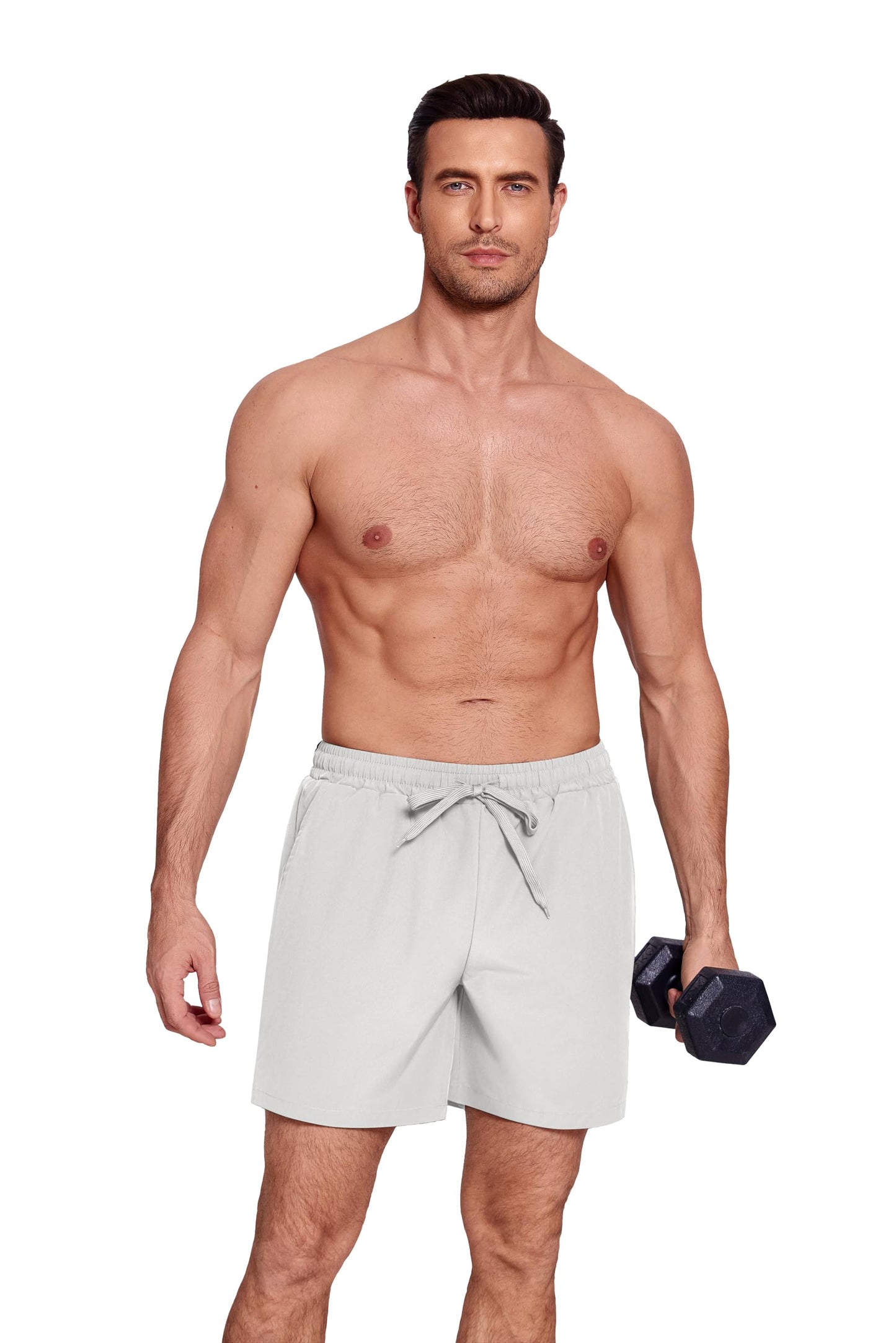 COOFANDY Men's 2 in 1 Running Shorts 2 Pack Athletic Shorts Quick Dry Lightweight Gym Training Workout Sports Shorts with Pockets