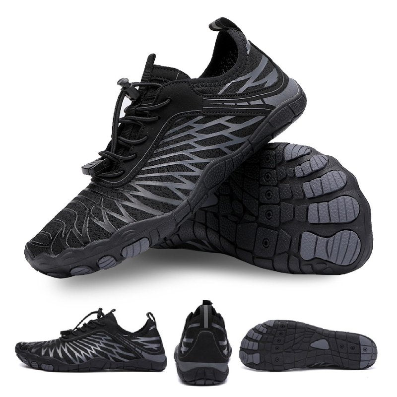 Hike Barefoot Shoes for Women Men, Pro Barefoot Shoe with Wide Toe Box for Hiking, Walking, Healthy & Non-Slip Lightweight Breathable Water Shoes Unisex Black 41