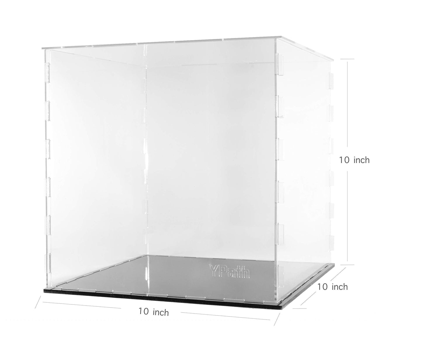 Clear Acrylic Display Case-Assemble Countertop Box for Display-Clear Display Box,Dustproof Protection Showcase for Toy Collectibles (10x10x10inch)