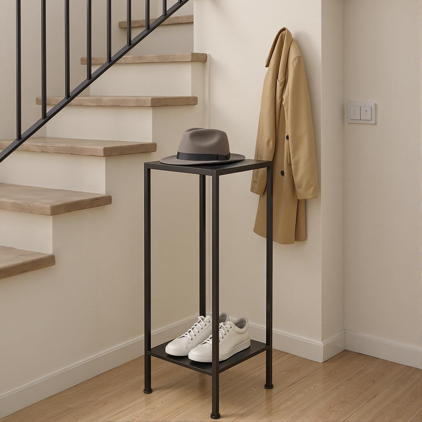 Idzo Steel Ladder Plant Stand Indoor, Heavy-Duty Steel Plant Holder, 220 lbs per Layer Capacity, Rustproof and Weather-Resistant, Indoor/Outdoor Metal Plant Stand, Space-Saving Display, Easy Assembly, 2-Tier
